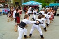 Children perform folk dance on Varna city square