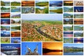 Bulgarian landscape Krichim town postcard collage
