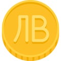 Bulgarian lev coin icon, currency of Bulgaria