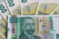 100 Bulgarian Lev Note on a Blurred Euro Background Royalty Free Stock Photo