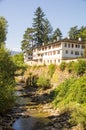 Bulgarian old Troyan Monastery on the bank of the river Cherni Osam Royalty Free Stock Photo