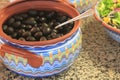 Bulgarian Pottery with black olives