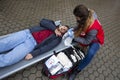 Bulgarian Red Cross Youth Paramedics volunteers stretcher