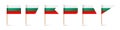 Bulgarian toothpick flags. Souvenir from Bulgaria. Wooden toothpicks with paper flag. Location mark, map pointer. Blank