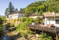 Bulgarian Troyan Monastery on the bank of the river Cherni Osam Royalty Free Stock Photo