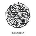 Bulgaricus Icon. Probiotic Concept Logo and Label. Health Research Symbol, Icon and Badge. Simple and Black Vector illustration