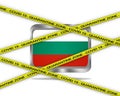 Bulgary flag illustration. Coronavirus danger area, quarantined country