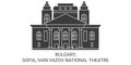 Bulgary, Sofia, Ivan Vazov National Theatre travel landmark vector illustration