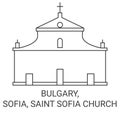 Bulgary, Sofia, Saint Sofia Church travel landmark vector illustration