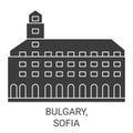 Bulgary, Sofia travel landmark vector illustration