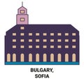 Bulgary, Sofia travel landmark vector illustration