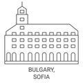 Bulgary, Sofia travel landmark vector illustration