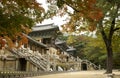 Bulguksa Buddhist temple in autumn, South Korea Royalty Free Stock Photo