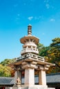 Bulguksa temple Dabotap stone pagoda in Gyeongju, Korea Royalty Free Stock Photo