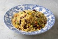 Bulgur pilaf with legumes with peas, beans and corn kernels Royalty Free Stock Photo