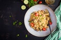 Bulgur pilaf with meat and and vegetables. Royalty Free Stock Photo