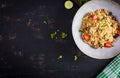 Bulgur pilaf with meat and and vegetables Royalty Free Stock Photo