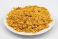 Bulgur pilaf on a white background. Close-up Royalty Free Stock Photo