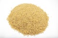 Bulgur source of natural protein, fiber and fat. Bulgur scattered on white background. Natural background. Healthy food Royalty Free Stock Photo