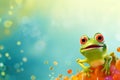 Bulgy-eyed Frog reptile mockup. Generate Ai Royalty Free Stock Photo