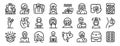 Bulimia icons set outline vector. Fat weight