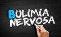 Bulimia nervosa text on blackboard
