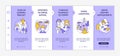 Bulimia symptoms purple and white onboarding template