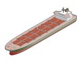 Bulk Carrier Ship Icon. Design Elements 41d
