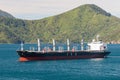 Bulk carrier ship IVS Kanda near Picton, New Zealand Royalty Free Stock Photo