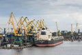 Bulk carrier ship moored Riga Royalty Free Stock Photo