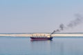 Bulk Carrier ship sailing through Great Bitter Lake during her Suez Canal transit.