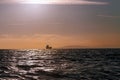 Bulk-carrier ship sailing in the sea Royalty Free Stock Photo