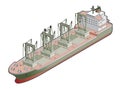 Bulk Carrier whit Cranes Icon. Design Elements 41e