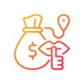 Bulk cash smuggling gradient linear vector icon