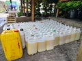 Bulk cooking oil in white jerry cans