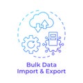 Bulk data import and export blue gradient concept icon Royalty Free Stock Photo