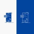 bulk, dialog, instant, mail, message Line and Glyph web Button in Blue color Vertical Banner for UI and UX, website or mobile Royalty Free Stock Photo