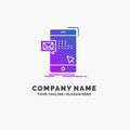 bulk, dialog, instant, mail, message Purple Business Logo Template. Place for Tagline
