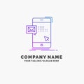 bulk, dialog, instant, mail, message Purple Business Logo Template. Place for Tagline