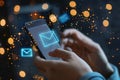 Bulk document email for direct sales marketing and digital newsletter distribution concept