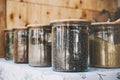 Bulk foods storage at low zero waste lifestyle Royalty Free Stock Photo