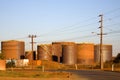 Bulk Fuel Tanks in an Industrial Area Royalty Free Stock Photo