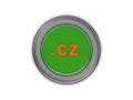 Bulk green button with the designation of the domain of the Czech Republic, white background