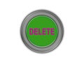 Bulk green button with the word delete, white background