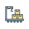 Color illustration icon for Bulk, shipment and cargo