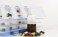 Medicine boxes with pills and medicines Royalty Free Stock Photo