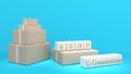 Bulk parcel boxes on a white background and parcel delivery