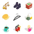 Bulk purchase icons set, isometric style