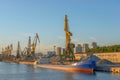 Bulk ship in port terminal