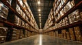 Bulk Storage in a Large Warehouse - AI Generated Royalty Free Stock Photo